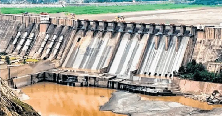The Salal Hydro Power project dam on India’s Chenab river in Riasi