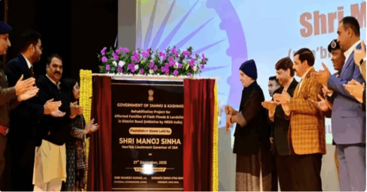 J&K LG Manoj Sinha lays foundation for 320 flood-hit homes in Reasi