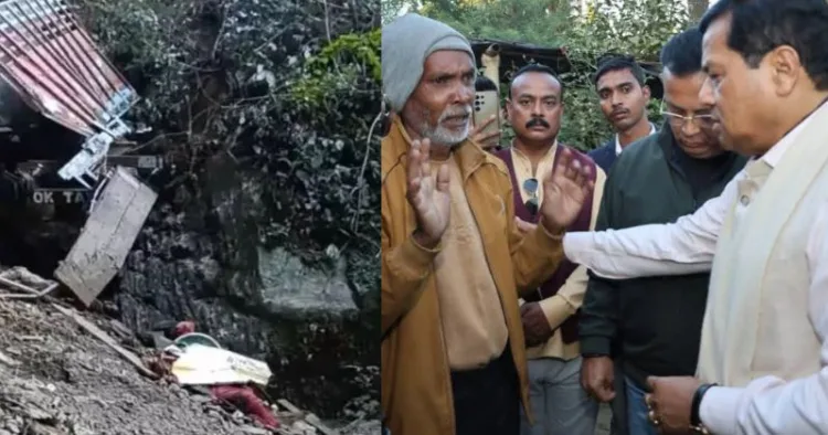 Union Minister Sarbananda Sonowal visited the families of those who lost their lives in the tragic road accident in Arunachal Pradesh