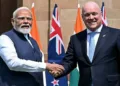 Prime Minister Narendra Modi and New Zealand Prime Minister Christopher Luxon
