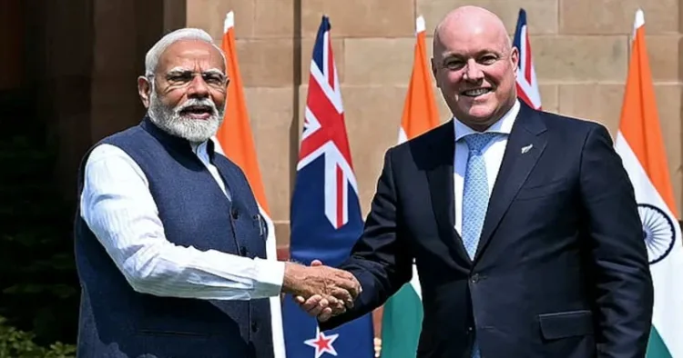 Prime Minister Narendra Modi and New Zealand Prime Minister Christopher Luxon