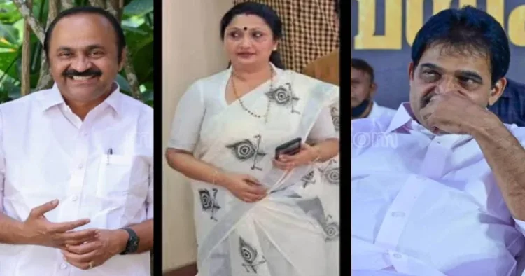 Congress's Opposition leader VD Satheeshan, Deepthi Mary Varghese and AICC General Secretary KC Venugopal