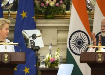 India's Prime Minister Narendra Modi and European Commission President Ursula von der