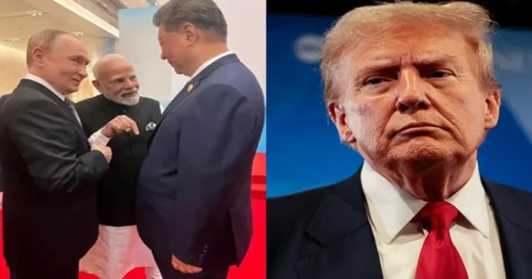 India's Prime Minister Narendra Modi, Chinese President Xi Jinping, Russian President Vladimir Putin and U.S. President Donald Trump