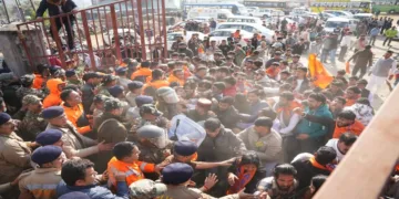 ABVP protesters attempt march toward Vidhan Sabha in Dharamshala