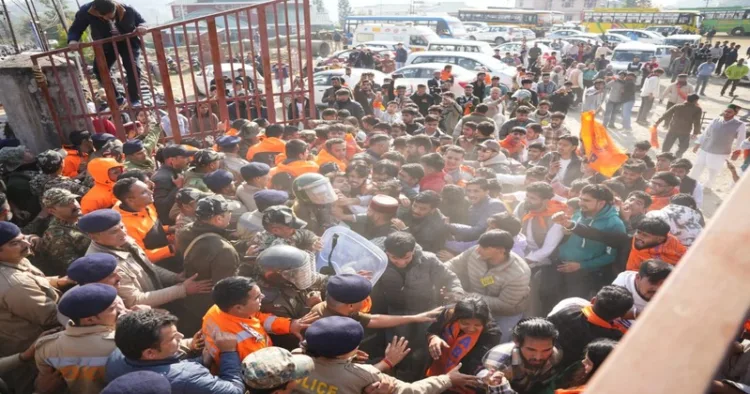 ABVP protesters attempt march toward Vidhan Sabha in Dharamshala
