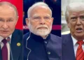 Russian President Vladimir Putin, India's Prime Minister Narendra Modi, and US President Donald Trump