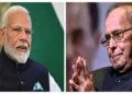 Prime Minister Narendra Modi (Left) and Former President and Bharat Ratna Pranab Mukherjee (Right)