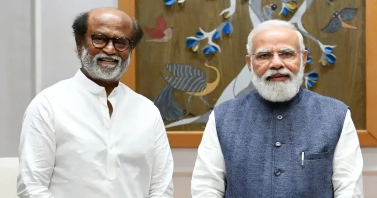 Tamil actor Rajinikanth (Left) and Prime Minister Narendra Modi (Right)