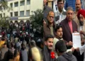 ABVP protests against exam irregularities at Delhi University, submits memorandum