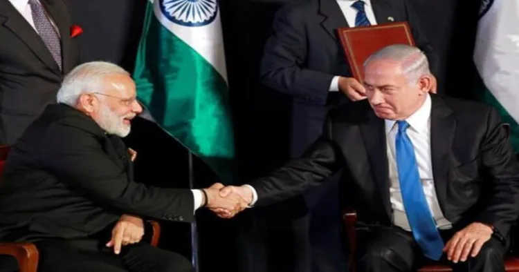 India's Prime Minister Narendra Modi and Israeli Primer Minister Benjamin Netanyahu