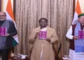 President Droupadi Murmu is launching Constitution in Santhali Language along with Vice President CP Radhakrishnan and Union Law Minister Arjun Ram Meghwal