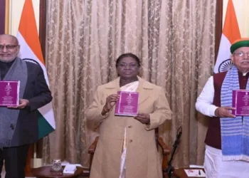 President Droupadi Murmu is launching Constitution in Santhali Language along with Vice President CP Radhakrishnan and Union Law Minister Arjun Ram Meghwal