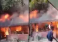 A video of the fire incident has emerged, showing people running around the house