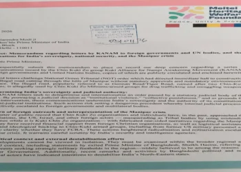 Meitie groups from Manipur write to the Prime Minister