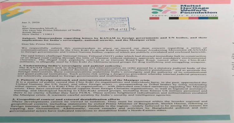 Meitie groups from Manipur write to the Prime Minister