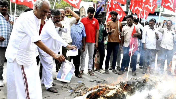 Representative image from a CPI(M) protest organised across Bharat