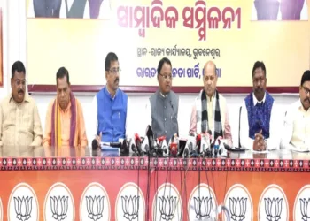 Odisha Chief Minister Mohan Majhi, along with State BJP President Manmohan Samal and other senior leaders, held a press conference at the State Party Headquarters