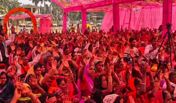 People attending the event at Saraipali in Chhattisgarh