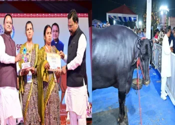 At the inaugural ceremony of the three-day Fisheries and Animal Resources Conclave held at Janata Maidan, CM Mohan Charan Majhi and others