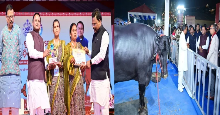 At the inaugural ceremony of the three-day Fisheries and Animal Resources Conclave held at Janata Maidan, CM Mohan Charan Majhi and others
