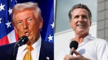 US president Donald Trump, California Governor Gavin Newsom, Image via ANI