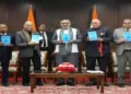 Vice President Shri C. P. Radhakrishnan today launched the book “Chalice of Ambrosia: Ram Janmabhoomi – Challenge and Response” by Surendra Kumar Pachauri, former Secretary to Govt. of India, at the Vice President’s Enclave, New Delhi