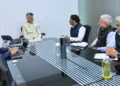 Andhra Pradesh Chief Minister N. Chandrababu Naidu with Aerospace and Defence Advisor Satish Reddy, IT–Digital Transformation Advisor Amit Duggar, IIT Tirupati Director Prof. K.N. Satyanarayana, Prof. Senthil Kumar,