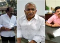 (From Left to Right): Complainent Lakshmi Narayana, Excise Minister Thimmapur and Excise DC Jagadeesh