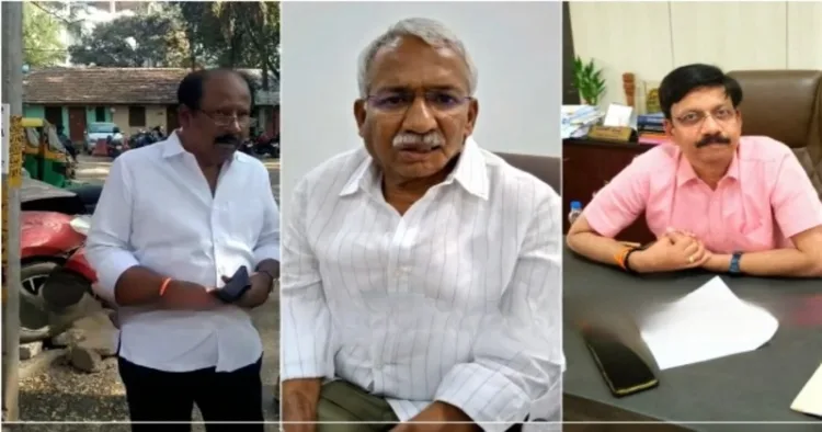 (From Left to Right): Complainent Lakshmi Narayana, Excise Minister Thimmapur and Excise DC Jagadeesh