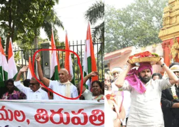 Dr Chinta Mohan, Andhra Pradesh Congress leader (Left) - AP DY CM Pawan Kalyan at Kondagattu temple
