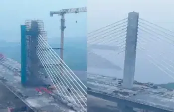 The Phaphamau six-lane bridge is being built to address severe traffic congestion on the existing two-lane Chandrashekhar Azad Setu bridge