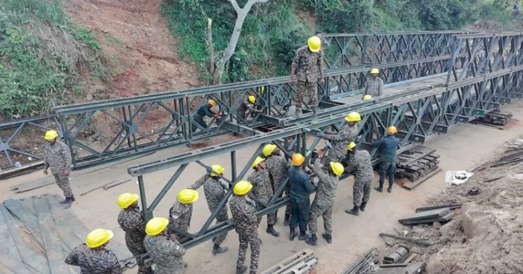 Indian Army reconstructs the bridge in Sri Lanka destroyed due to Cyclone Ditwah