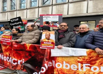 Protests held outside UK Parliament to seek justice for the Hindu minorities in Bangladesh