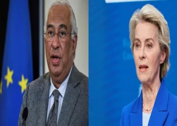 European Council President Antonio Luis Santos da Costa and European Commission President Ursula von der Leyen