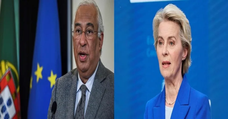 European Council President Antonio Luis Santos da Costa and European Commission President Ursula von der Leyen