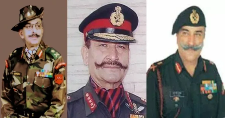 (From Left to Right) Major General Rajinder Singh Jamwal, Lt General Kuldip Singh Jamwal, Lt General Anoop Singh Jamwal