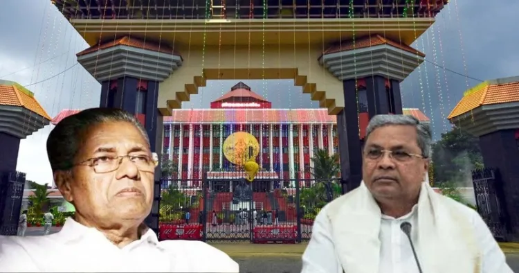 (Left) Kerala Chief Minister Pinarayi (Right) Karnataka Chief Minister Siddaramaiah