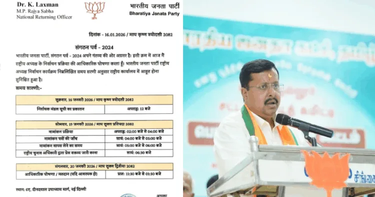 BJP leader Nitin Nabin (Right)