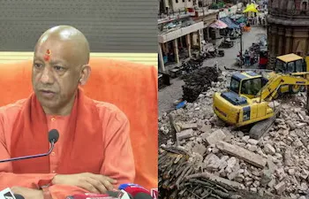 Uttar Pradesh Chief Minister Yogi Adityanath addresses the media, accusing the Congress of circulating AI-generated videos to spread misinformation over the redevelopment of Manikarnika Ghat in Varanasi