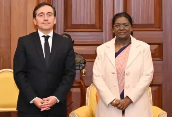 Spain Foreign Minister Jose Manuel Albares calls upon President Droupadi Murmu, Image courtesy - Rashtrapatibhvn