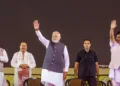 Prime Minister Narendra Modi with Chief Minister of Assam, Himanta Biswa Sarma