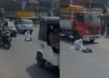 Woman offers namaz in middle of road in Palakkad
