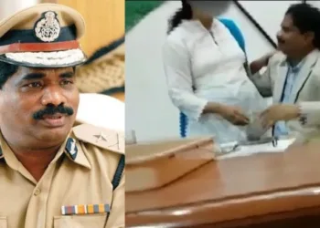 Senior IPS officer and Director General of Police (DGP) K. Ramachandra Rao engaging in intimate acts with a woman