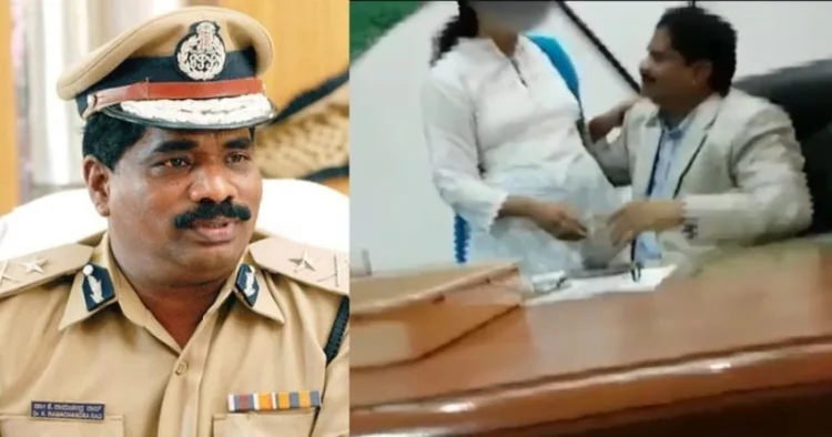 Senior IPS officer and Director General of Police (DGP) K. Ramachandra Rao engaging in intimate acts with a woman