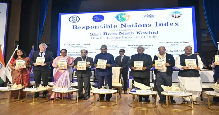 Former President Ramnath Kovind launches the Responsible Nations Index in New Delhi