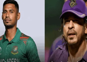 (Left) Bangladesh Cricketer Mustafizur Rahman (Right) Shahrukh Khan