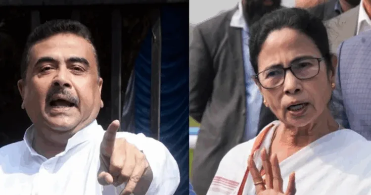 (Left) Bharatiya Janata Party (BJP) leader Suvendu Adhikari (Right) West Bengal CM Mamata Banerjee