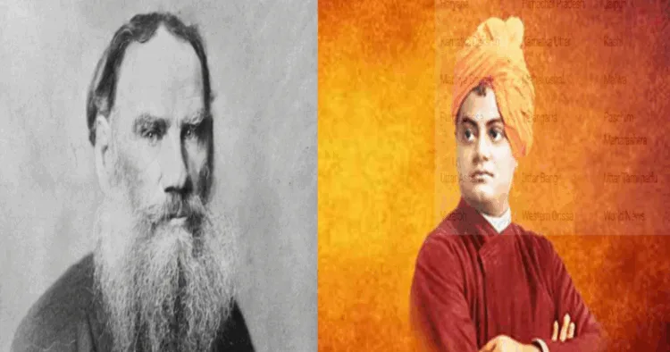(Left) Leo Tolstoy (Right) Swami Vivekanand