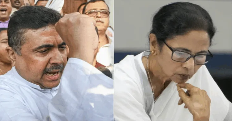 (Left) Suvendu Adhikari (Right) West Bengal CM Mamata Banerjee